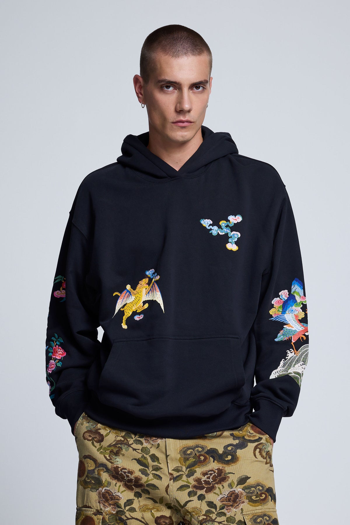 Embroidered Hoodie Black - Desigual