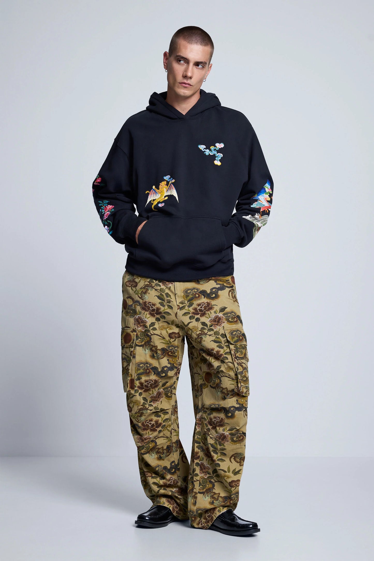 Embroidered Hoodie Black - Desigual