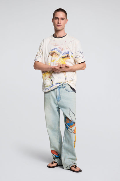 Printed T-Shirt With Drawings Crudo - Desigual