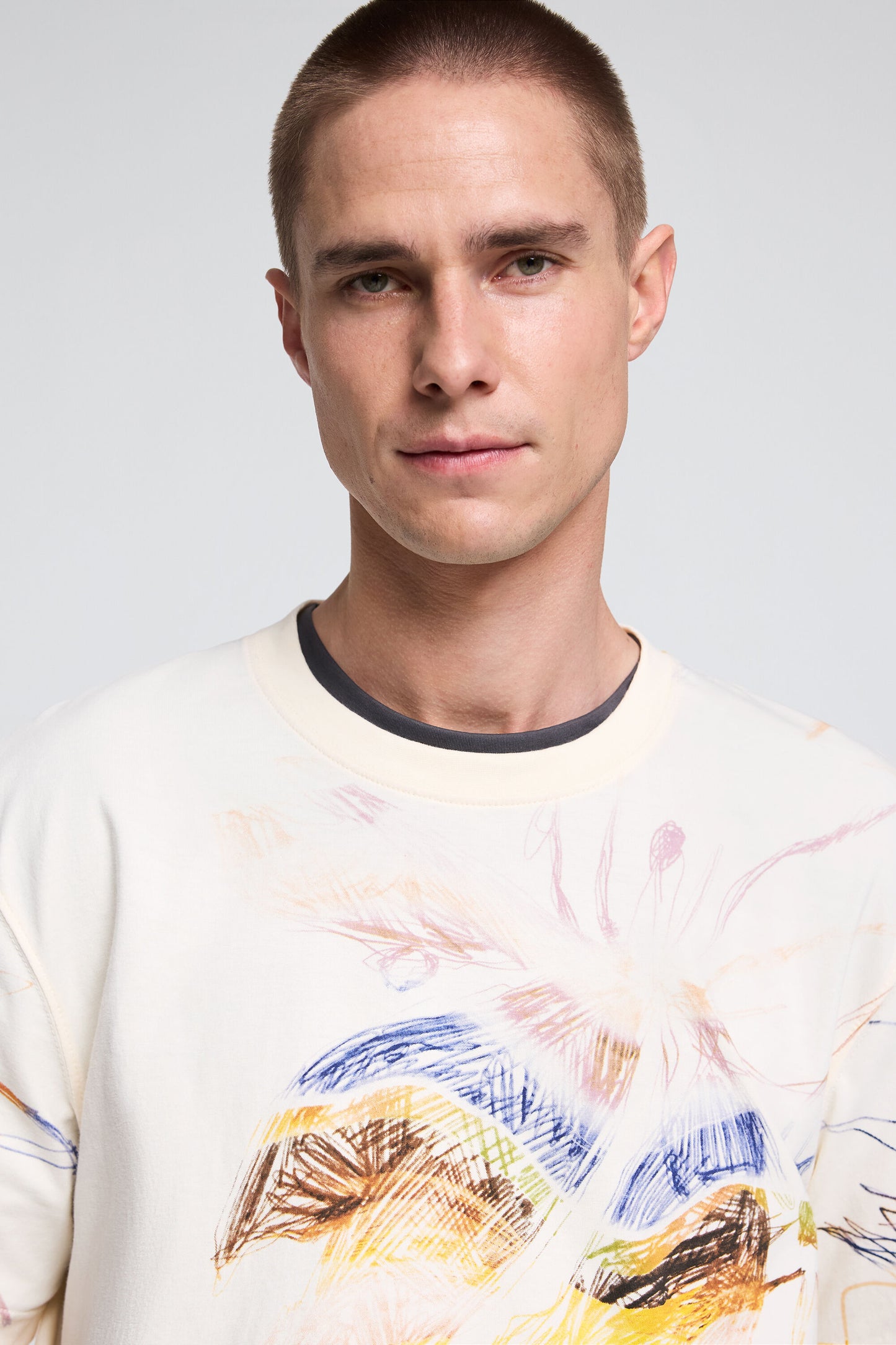 Printed T-Shirt With Drawings Crudo - Desigual