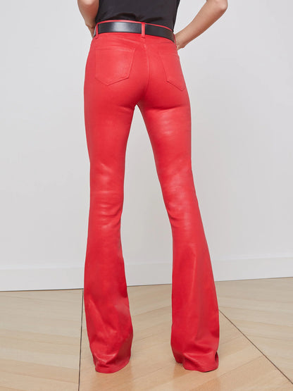 Marty Coated Flare Jean Tango Red - L'AGENCE
