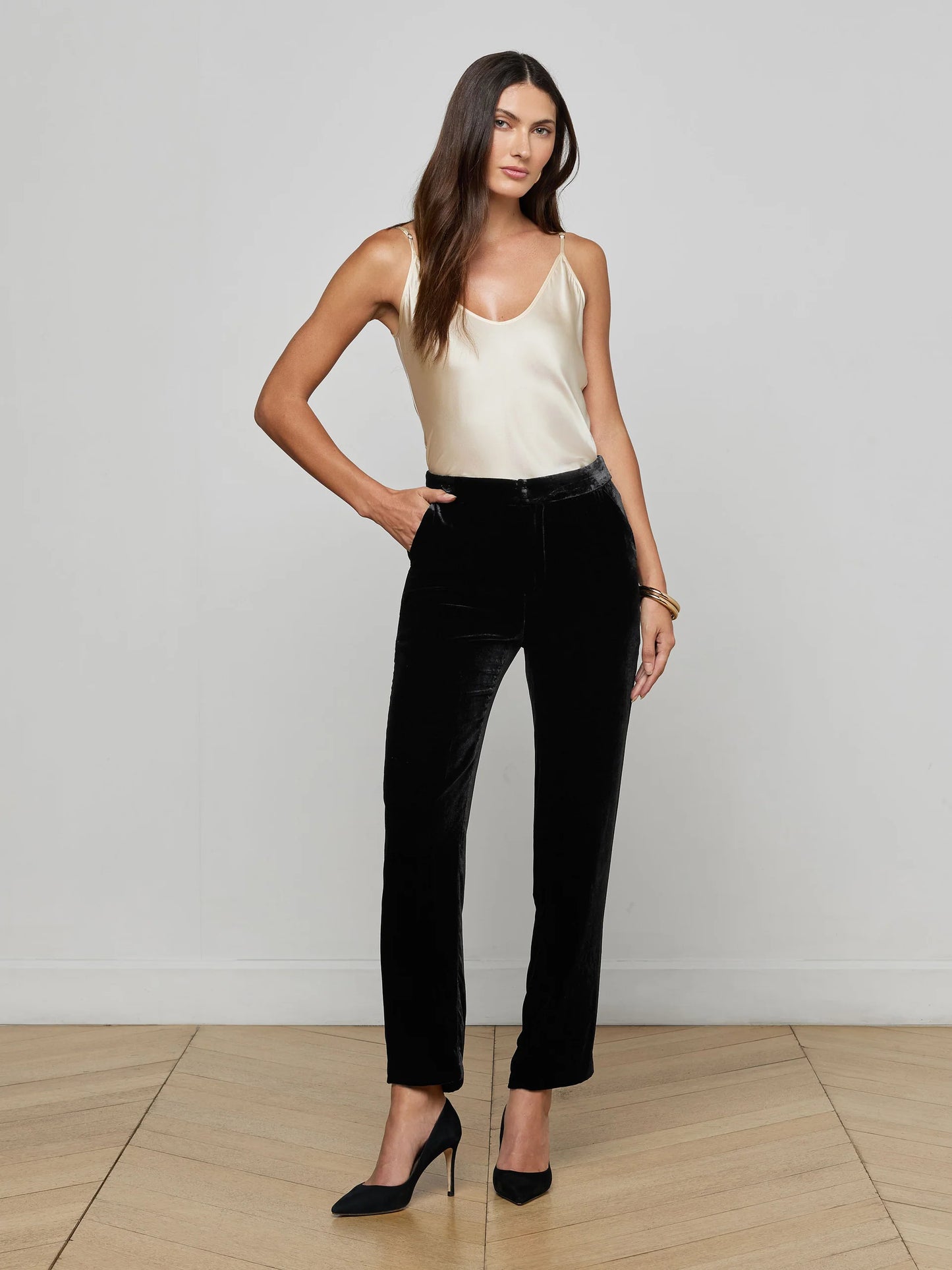 Rebel Velvet Trouser Black - L'AGENCE