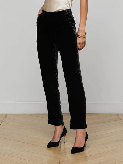 Rebel Velvet Trouser Black - L'AGENCE