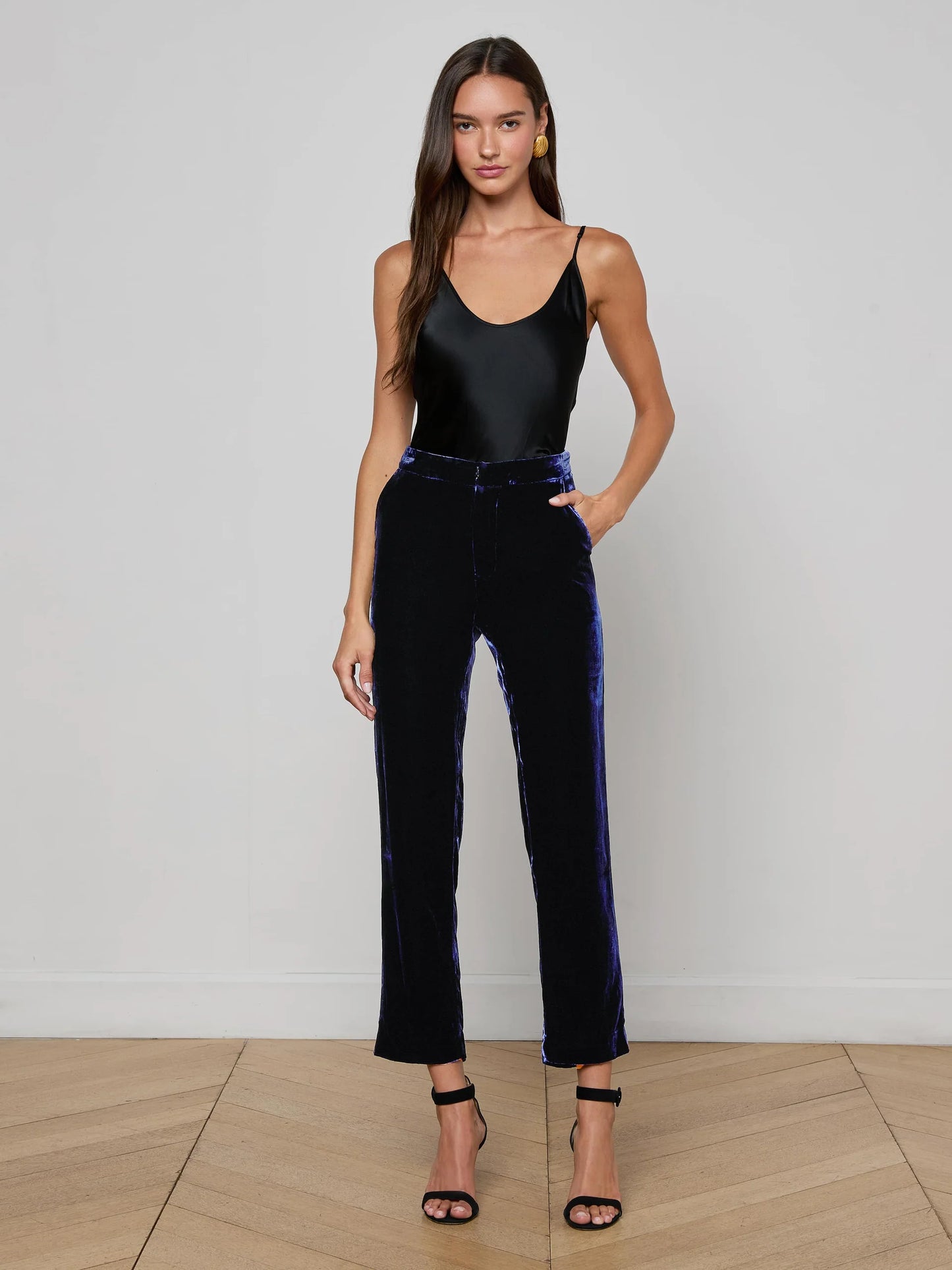 Rebel Velvet Trouser Midnight - L'AGENCE