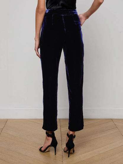 Rebel Velvet Trouser Midnight - L'AGENCE