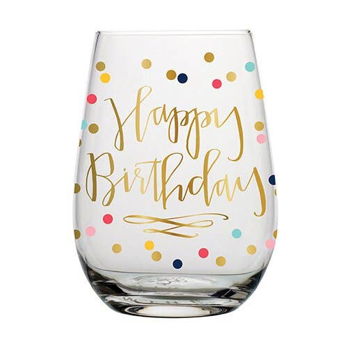 Wine Glass Happy Birthday - Slant Collections