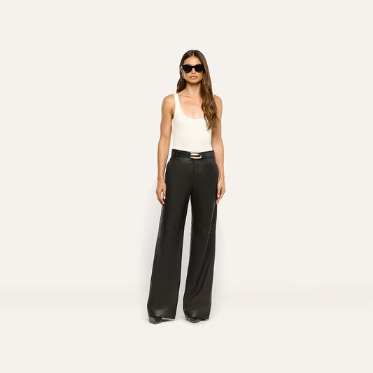 Livvy Leather Trouser Black - L'AGENCE