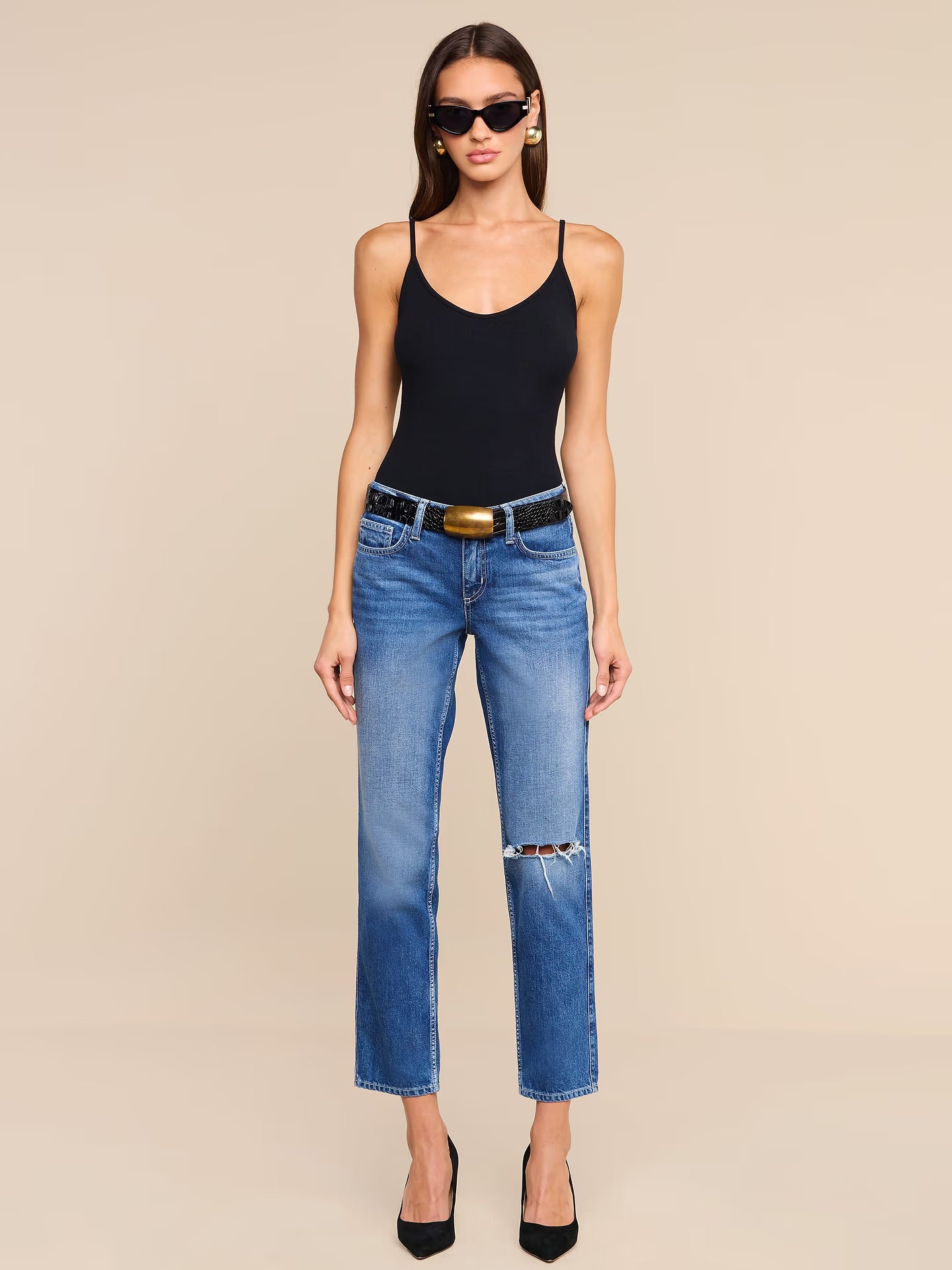 Nevia Slouchy Straight-Leg Jean Atlantis Destruct - L'AGENCE