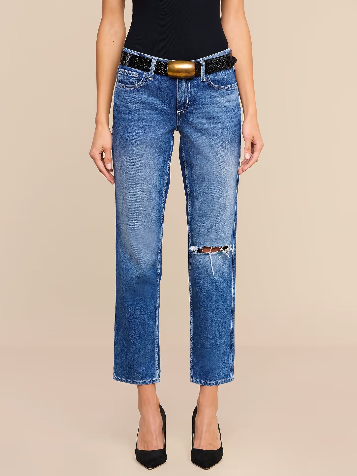 Nevia Slouchy Straight-Leg Jean Atlantis Destruct - L'AGENCE