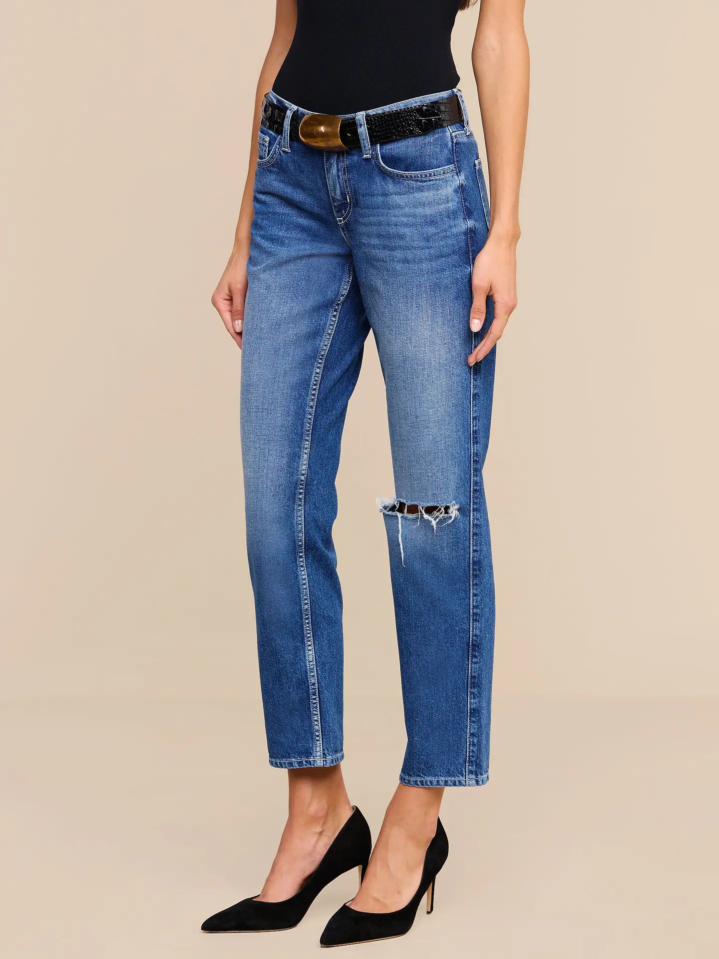 Nevia Slouchy Straight-Leg Jean Atlantis Destruct - L'AGENCE