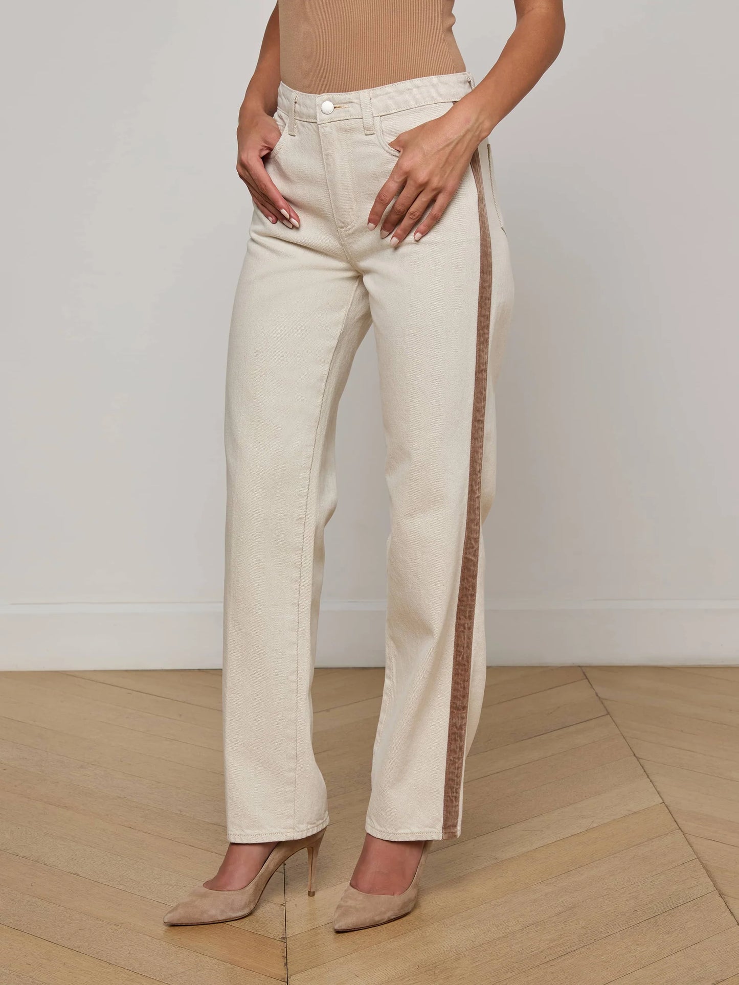 Jones Stovepipe Jean Desert Tan/Taupe - L'AGENCE