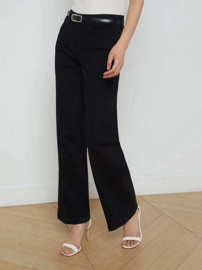 Scottie Wide-Leg Jean Black - L'AGENCE