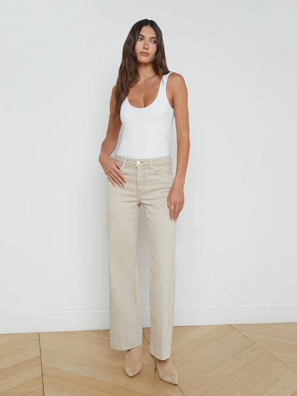 Scottie Wide-Leg Jean Biscuit - L'AGENCE