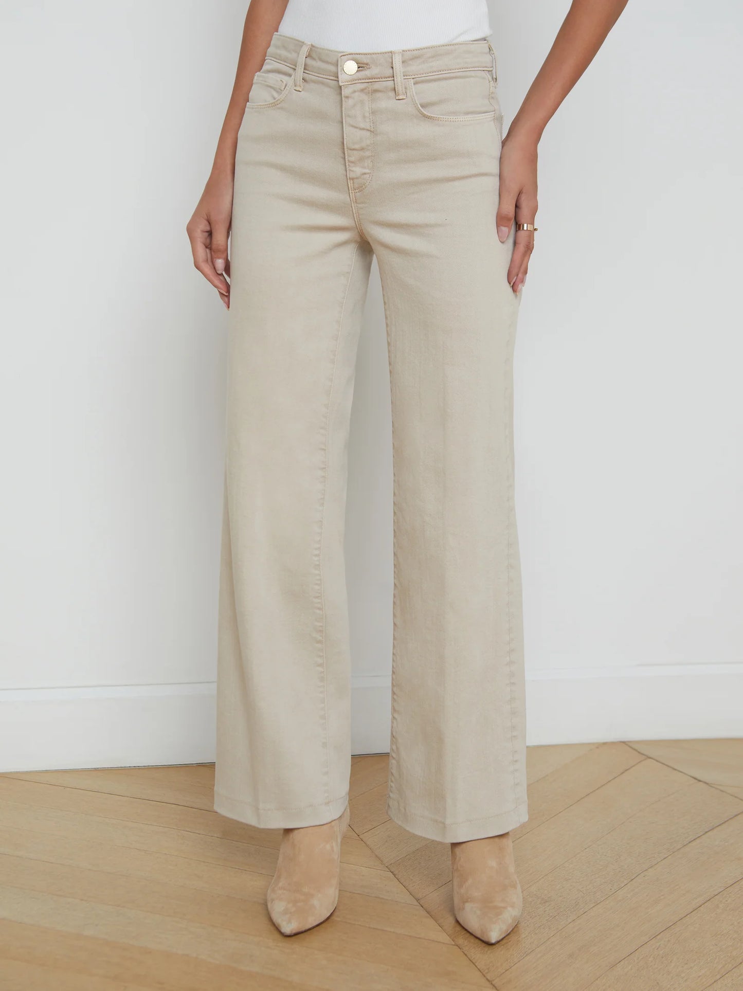 Scottie Wide-Leg Jean Biscuit - L'AGENCE