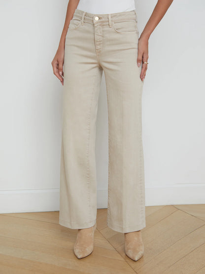 Scottie Wide-Leg Jean Biscuit - L'AGENCE