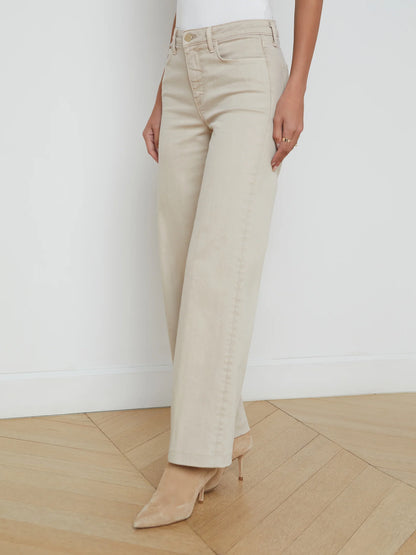 Scottie Wide-Leg Jean Biscuit - L'AGENCE