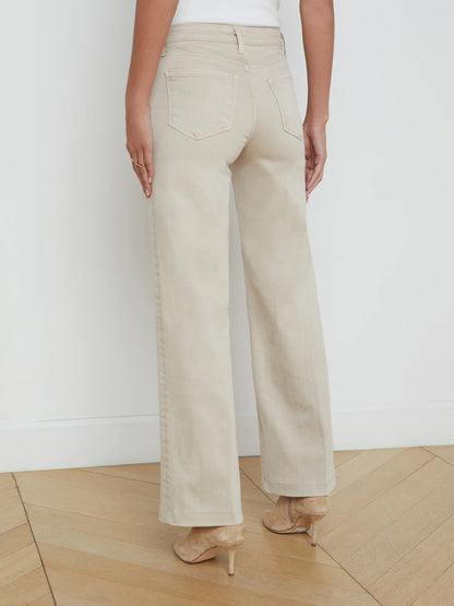 Scottie Wide-Leg Jean Biscuit - L'AGENCE