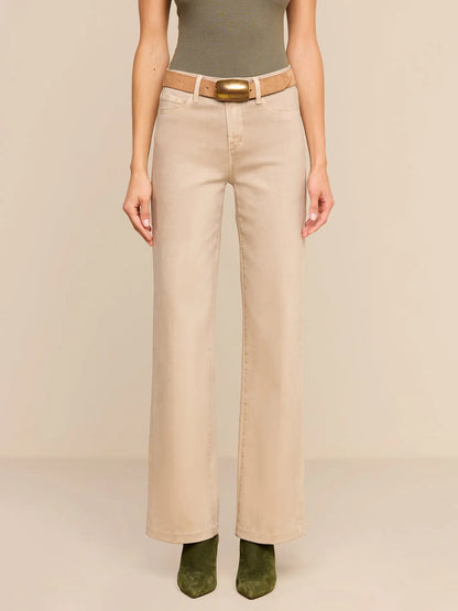 Scottie Coated Wide-Leg Jean Antique Birch - L'AGENCE