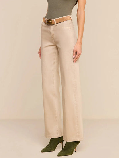 Scottie Coated Wide-Leg Jean Antique Birch - L'AGENCE