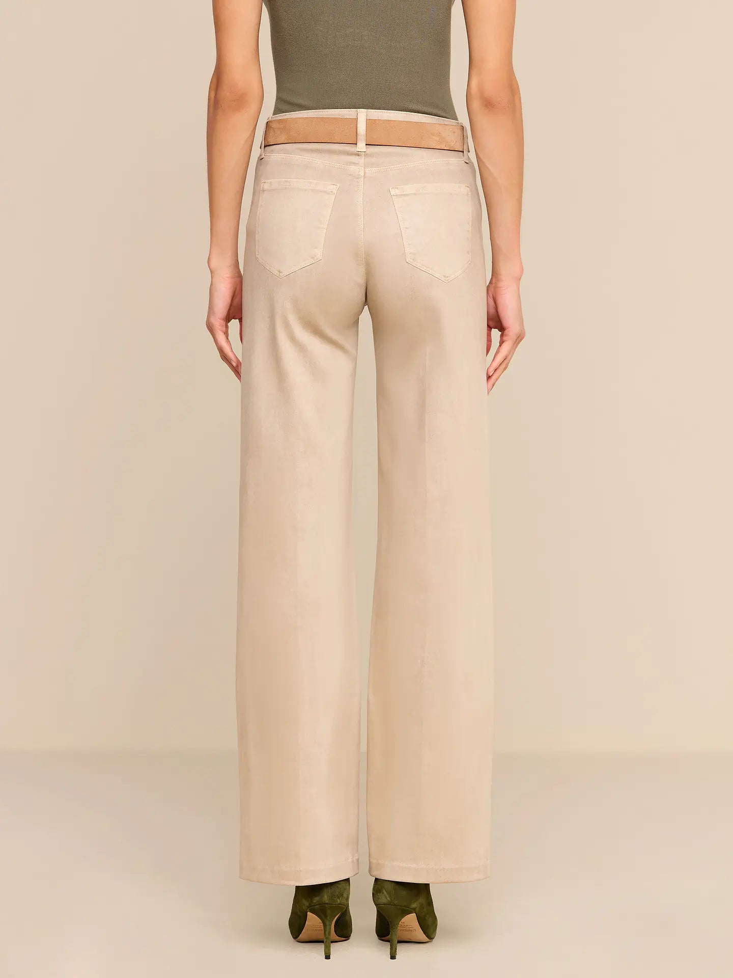 Scottie Coated Wide-Leg Jean Antique Birch - L'AGENCE