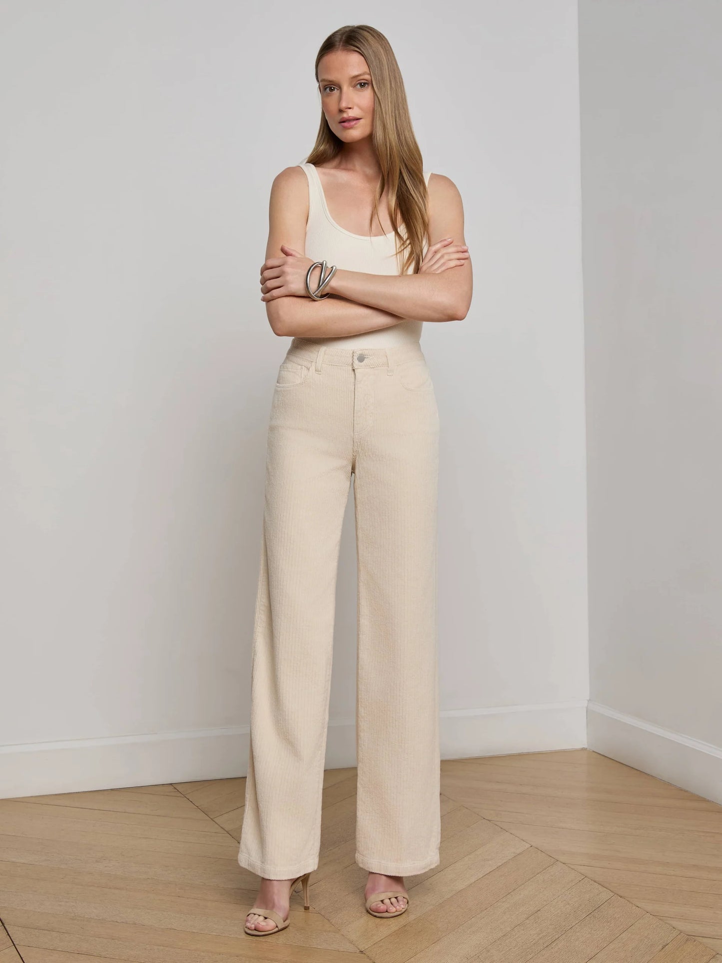 Scottie Corduroy Wide-Leg Jean French Vanilla - L'AGENCE