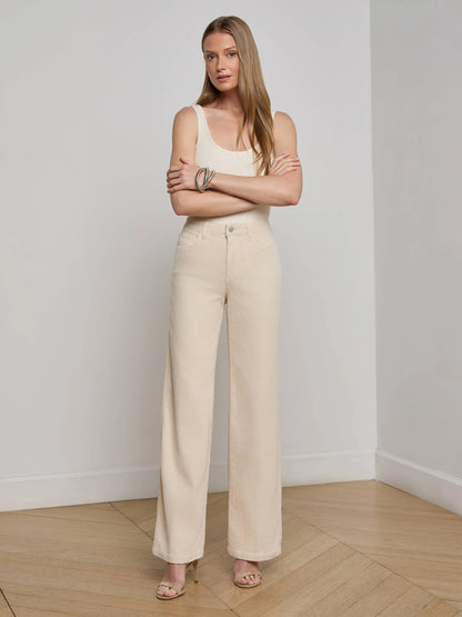 Scottie Corduroy Wide-Leg Jean French Vanilla - L'AGENCE