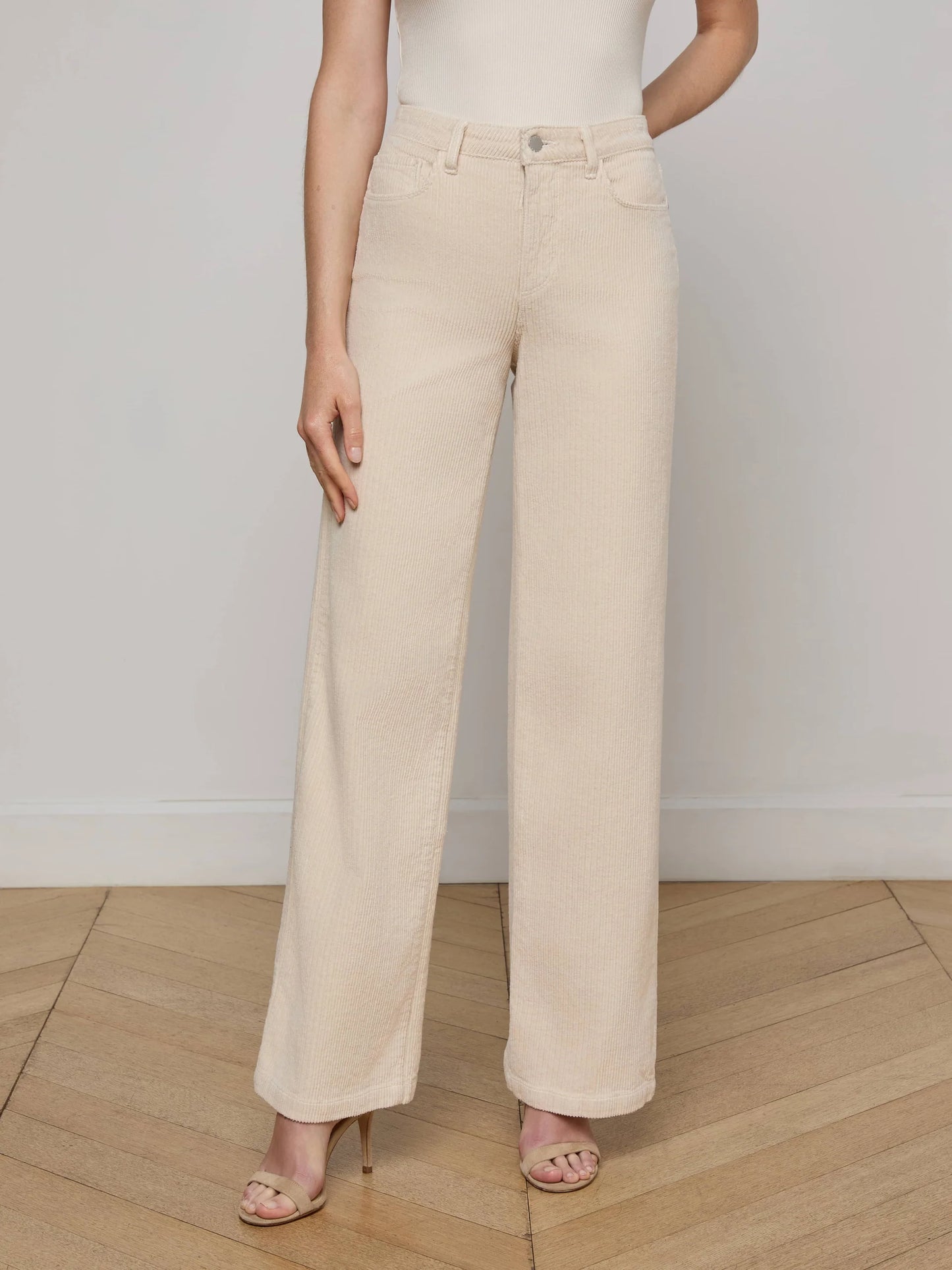 Scottie Corduroy Wide-Leg Jean French Vanilla - L'AGENCE