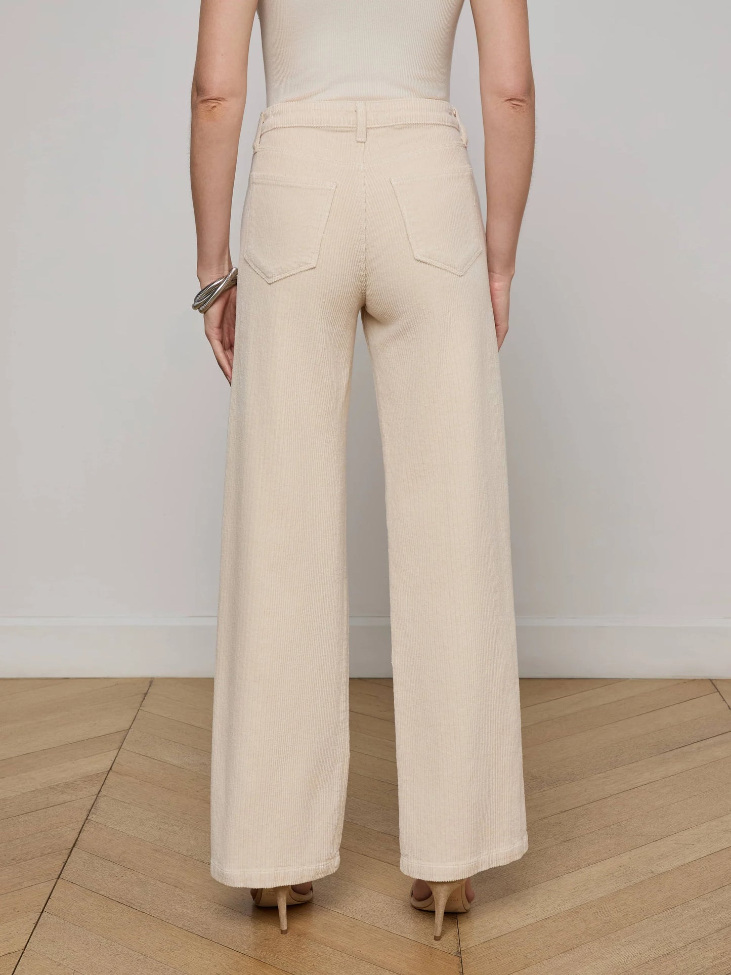 Scottie Corduroy Wide-Leg Jean French Vanilla - L'AGENCE
