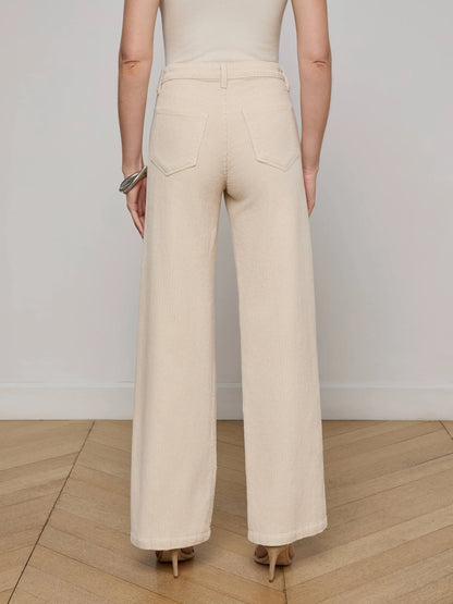 Scottie Corduroy Wide-Leg Jean French Vanilla - L'AGENCE