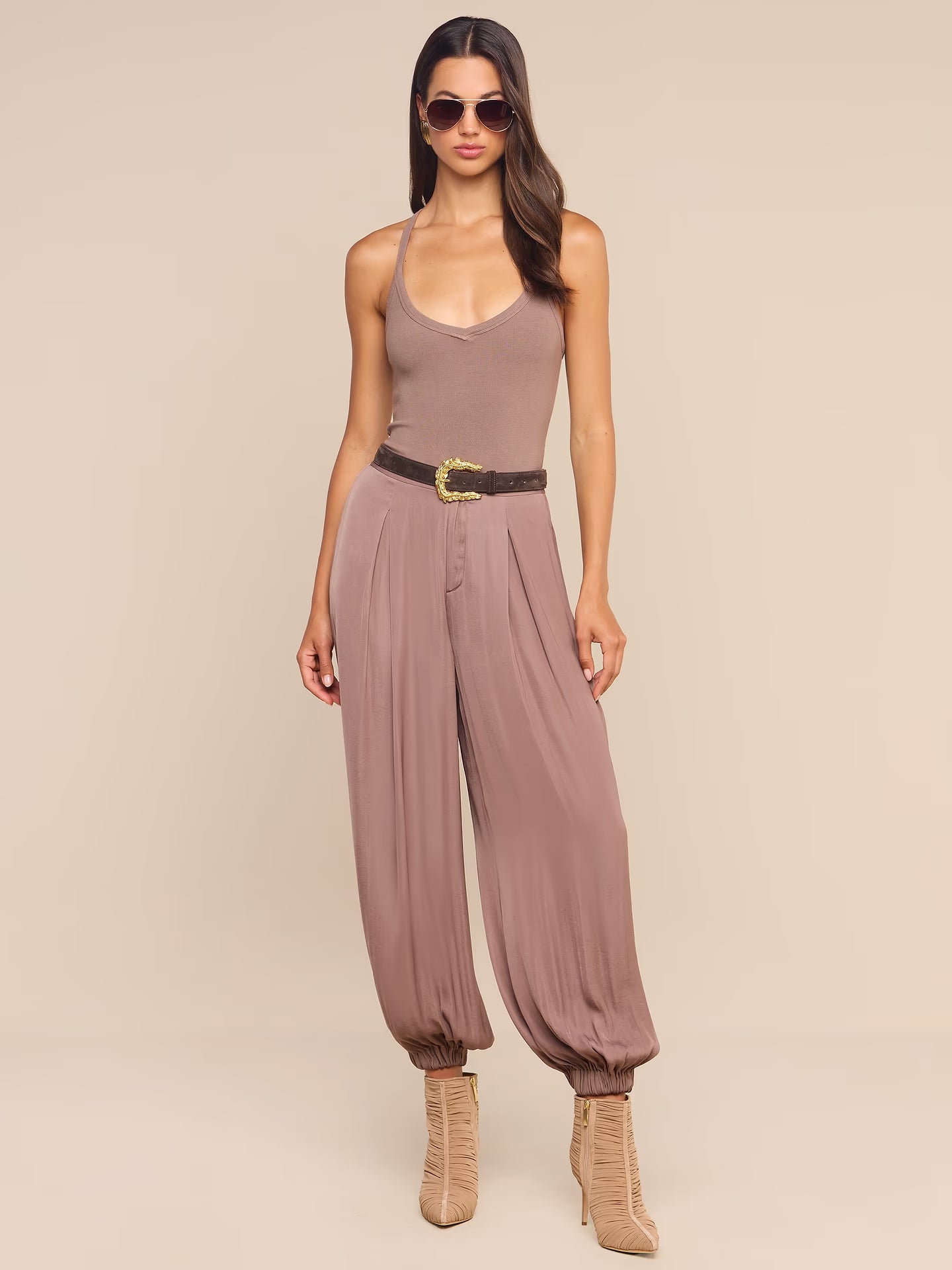 Palmer Satin Pant Cardamom - L'AGENCE