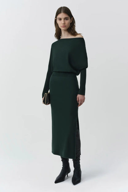 Janese Knit Dress Everglade - Simkhai