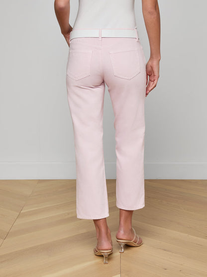 Blaine Cropped Stovepipe Jean Icy Lilac Destruct - L'AGENCE