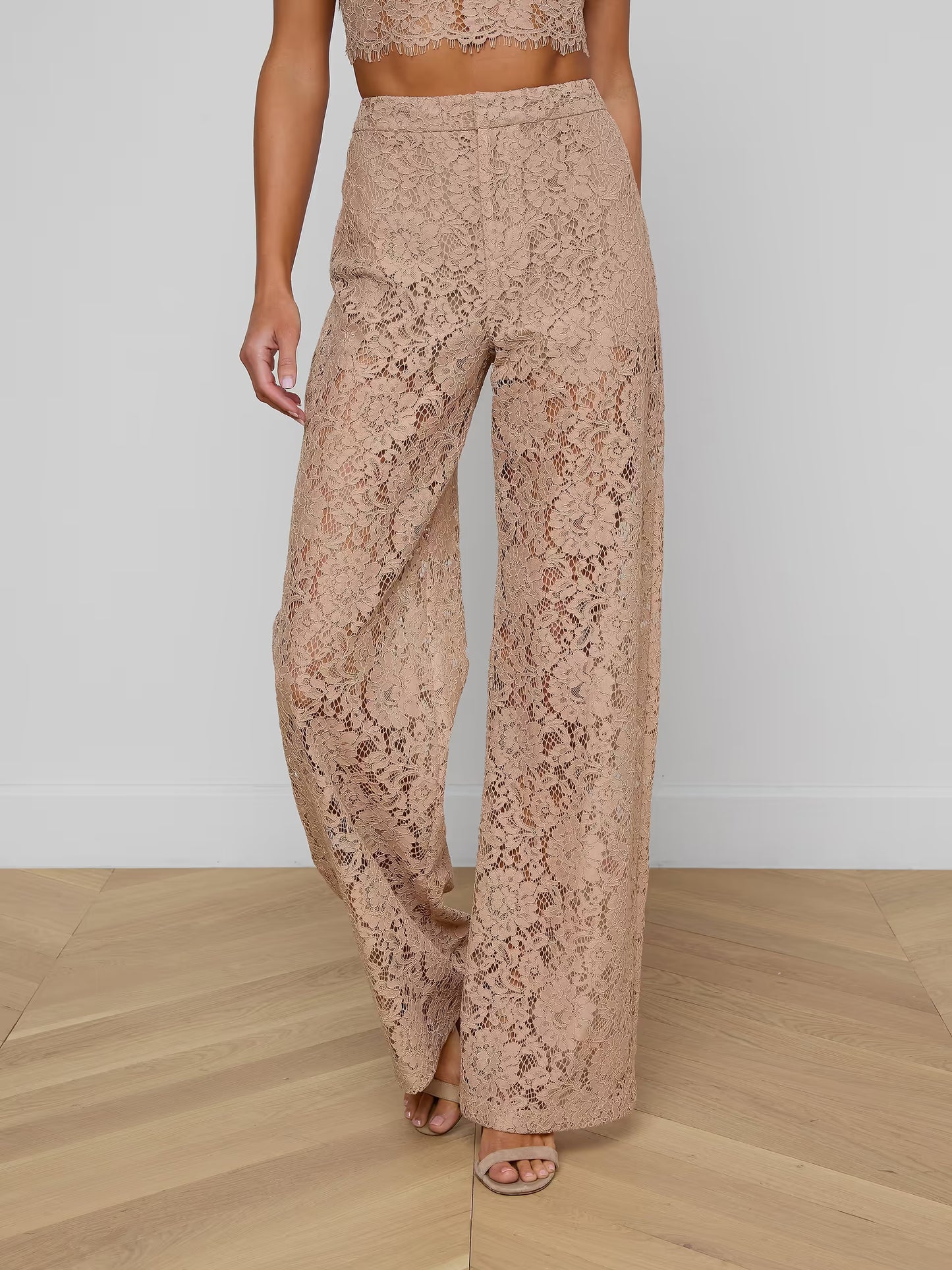 Livvy Lace Trouser Cappuccino - L'AGENCE