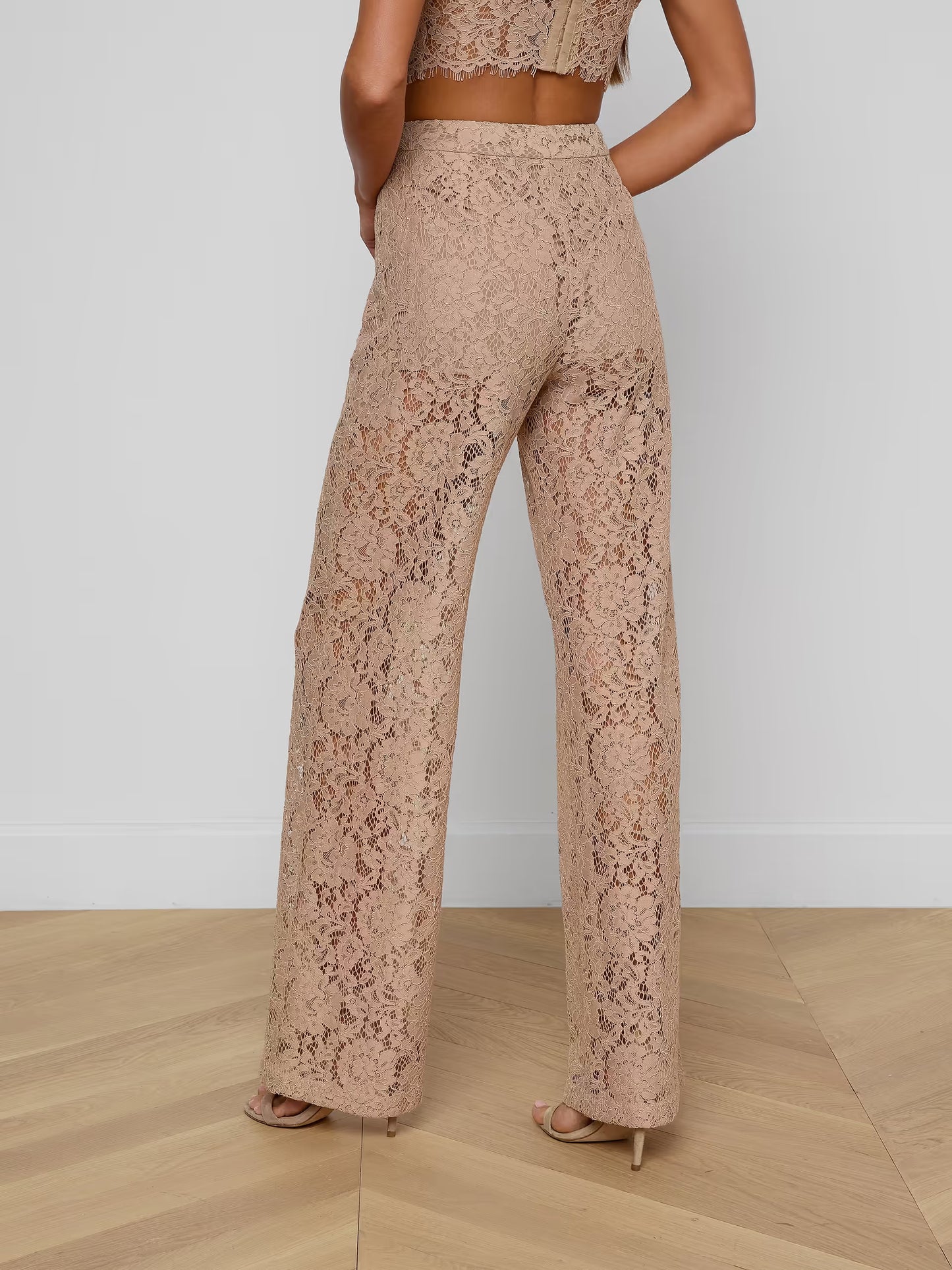 Livvy Lace Trouser Cappuccino - L'AGENCE