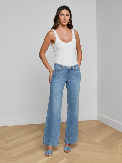 Joanne Low-Rise Wide-Leg Jean Carmel - L'AGENCE
