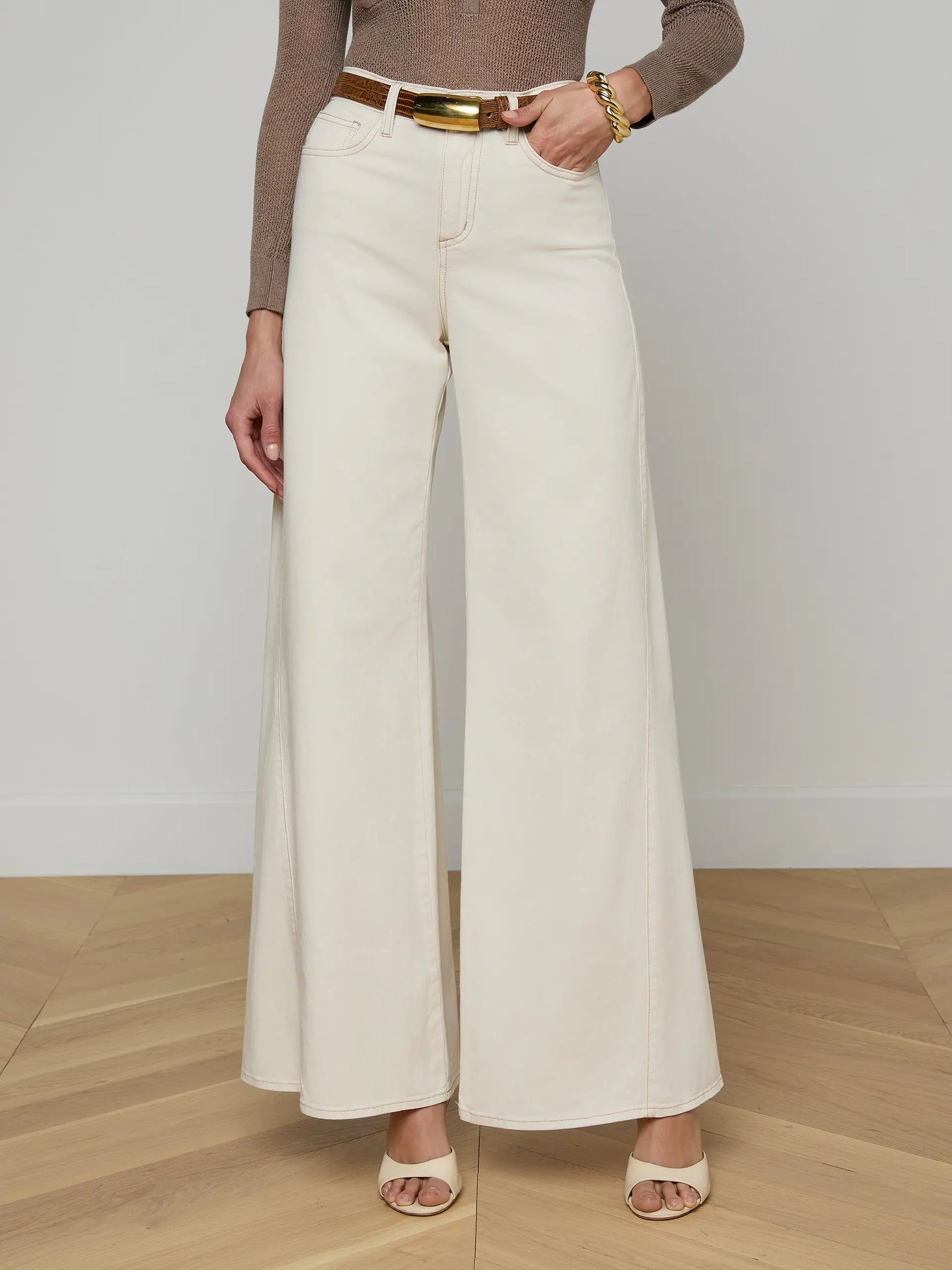 Beau Wide-Leg Jean Macadamia - L'AGENCE