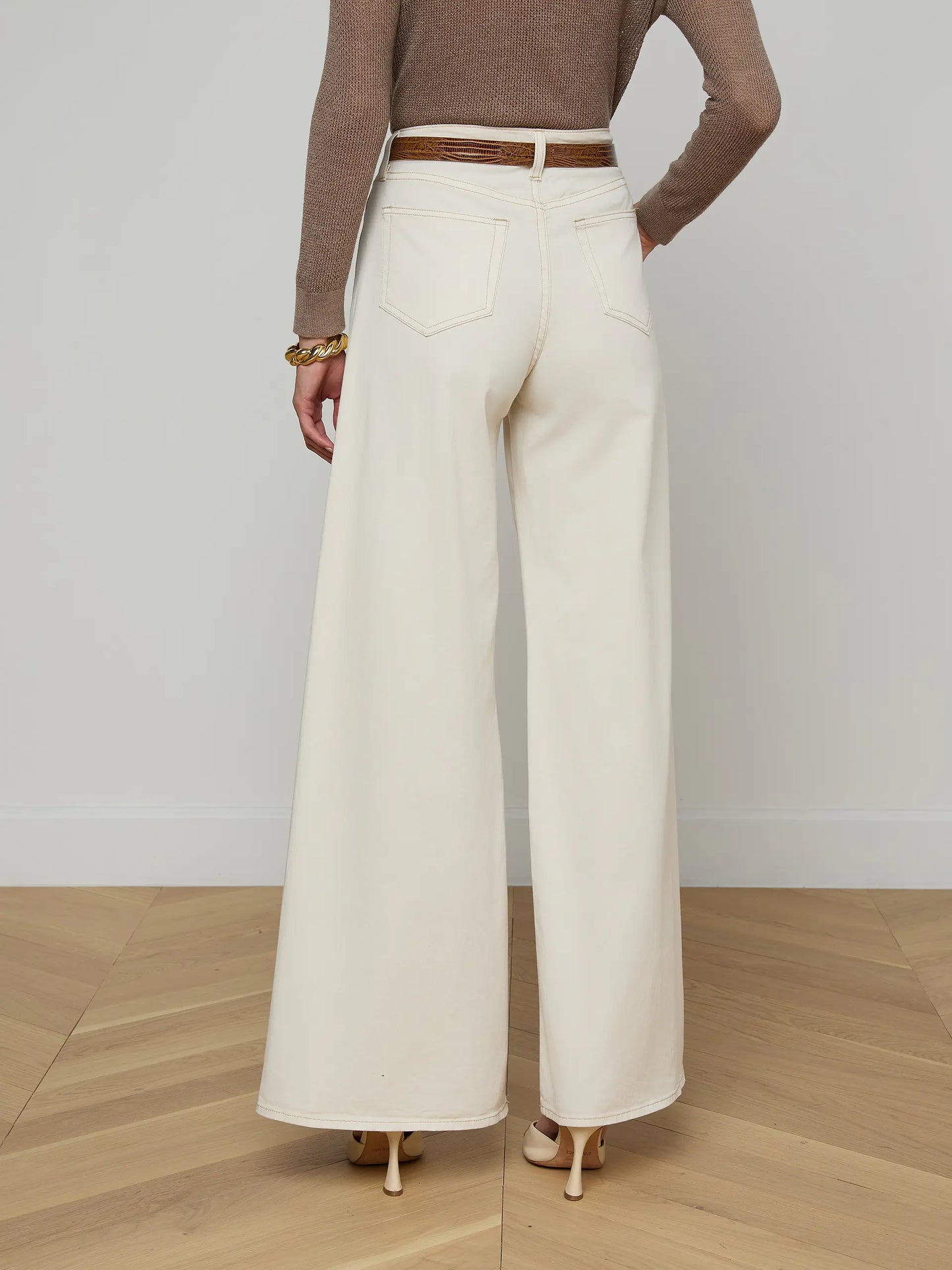 Beau Wide-Leg Jean Macadamia - L'AGENCE