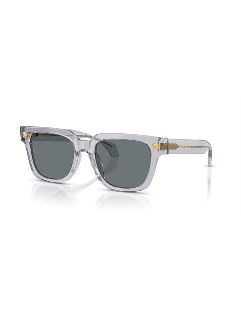 Square Medusa Sunglasses Transparent Grey - Versace
