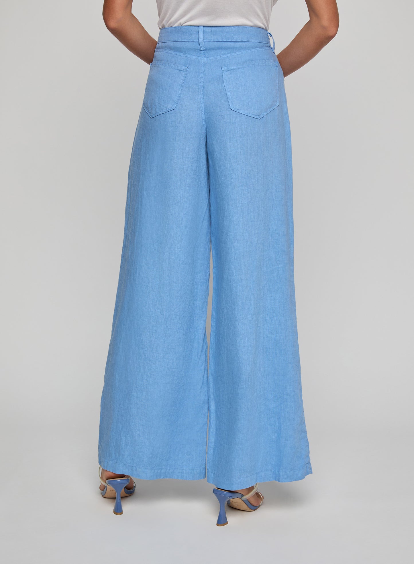 Amara Linen Wide-Leg Pant Allure Blue - L'AGENCE
