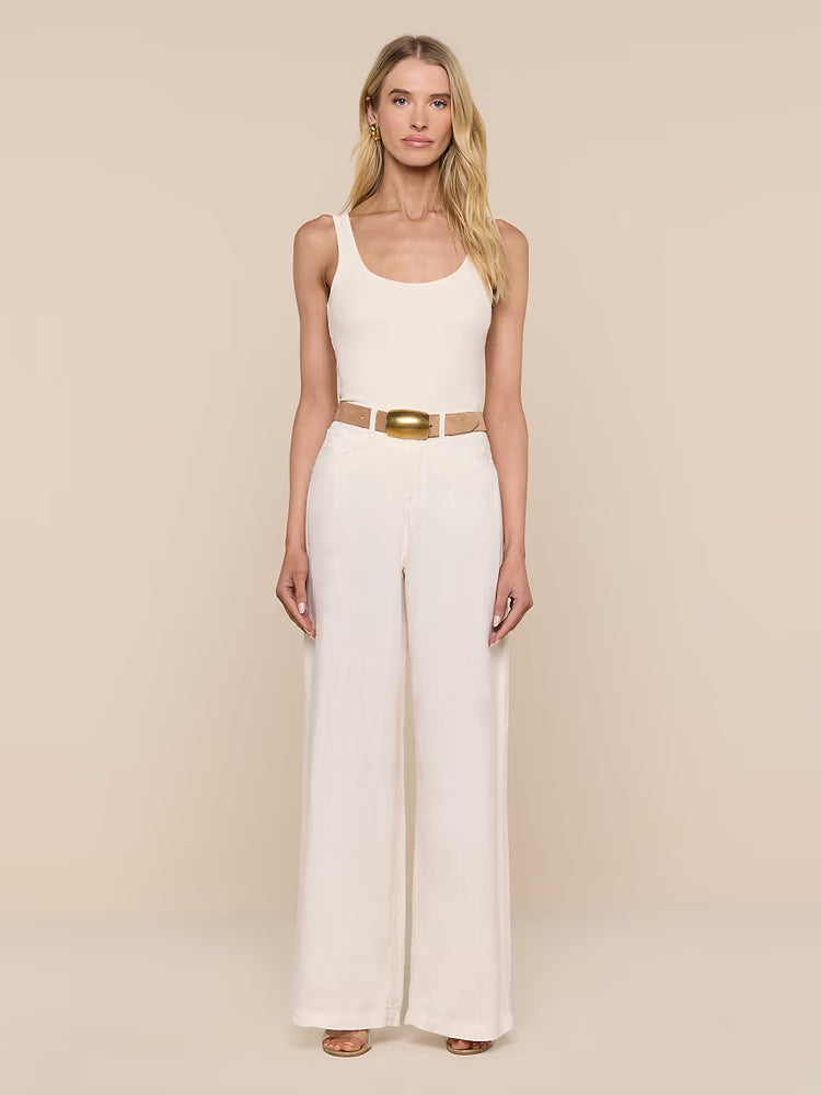 Amara Linen Wide-Leg Pant Vintage White - L'AGENCE