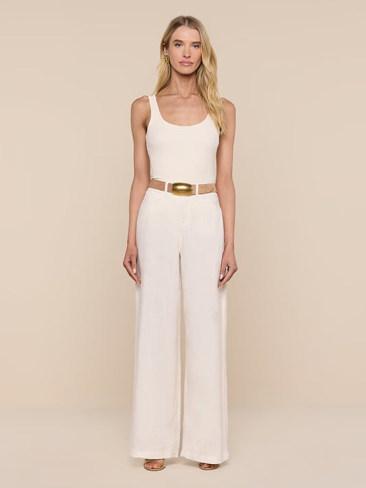 Amara Linen Wide-Leg Pant Vintage White - L'AGENCE
