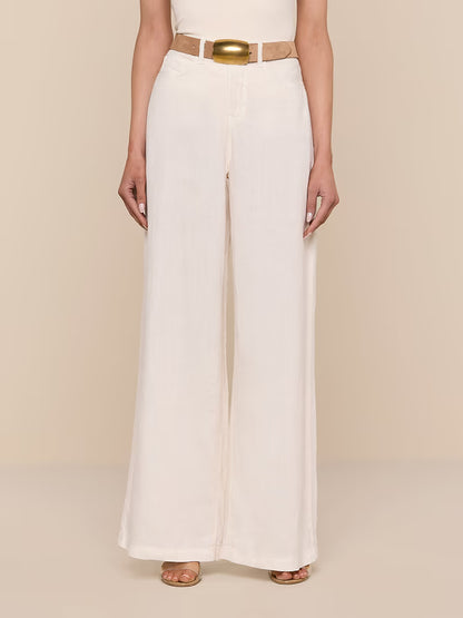 Amara Linen Wide-Leg Pant Vintage White - L'AGENCE