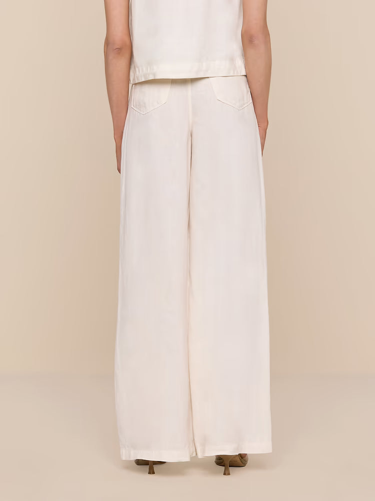 Amara Linen Wide-Leg Pant Vintage White - L'AGENCE