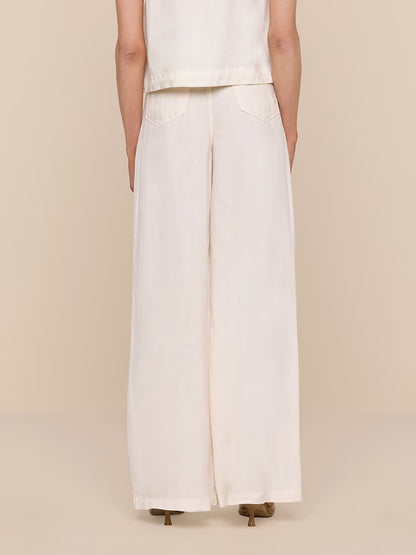 Amara Linen Wide-Leg Pant Vintage White - L'AGENCE