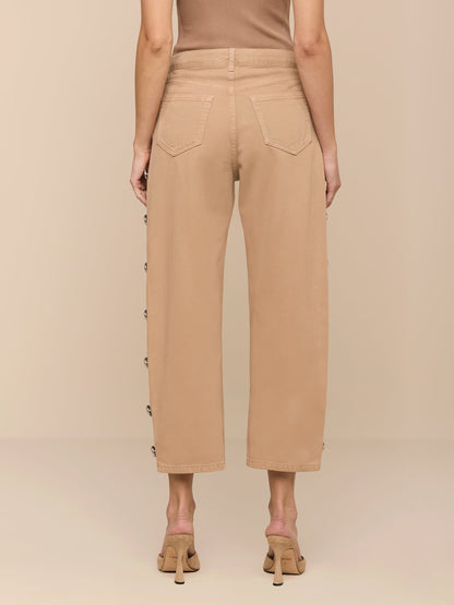 Mallis Studded Bow-Leg Jean Cappuccino - L'AGENCE
