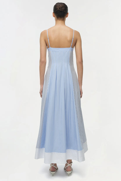 Chamberlain Cotton Midi Dress Periwinkle Multi Stripe - Simkhai