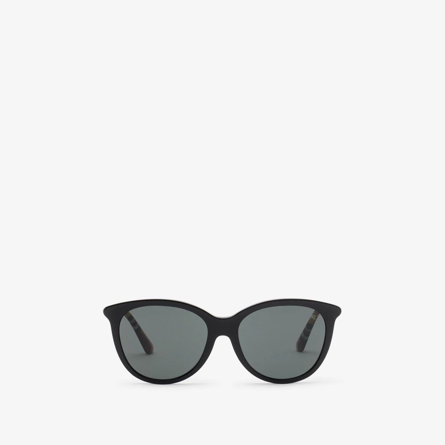 Check Round Sunglasses Black - Burberry