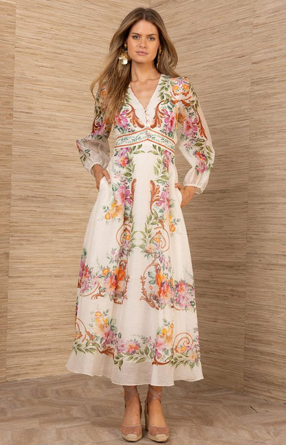 Frida Organza Maxi Dress Ivory - Hale Bob