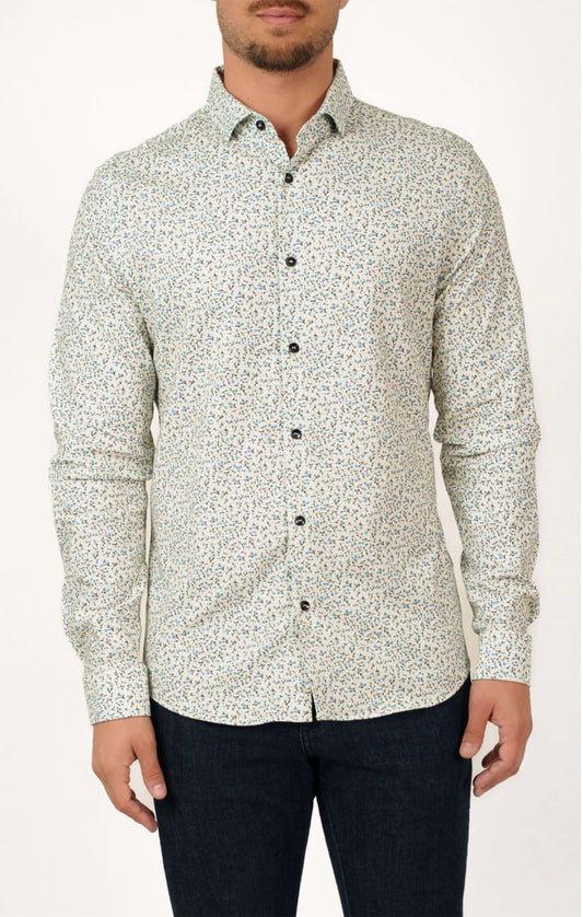 Nova Shirt Meadow Ditsy Light Blue - Stone Rose