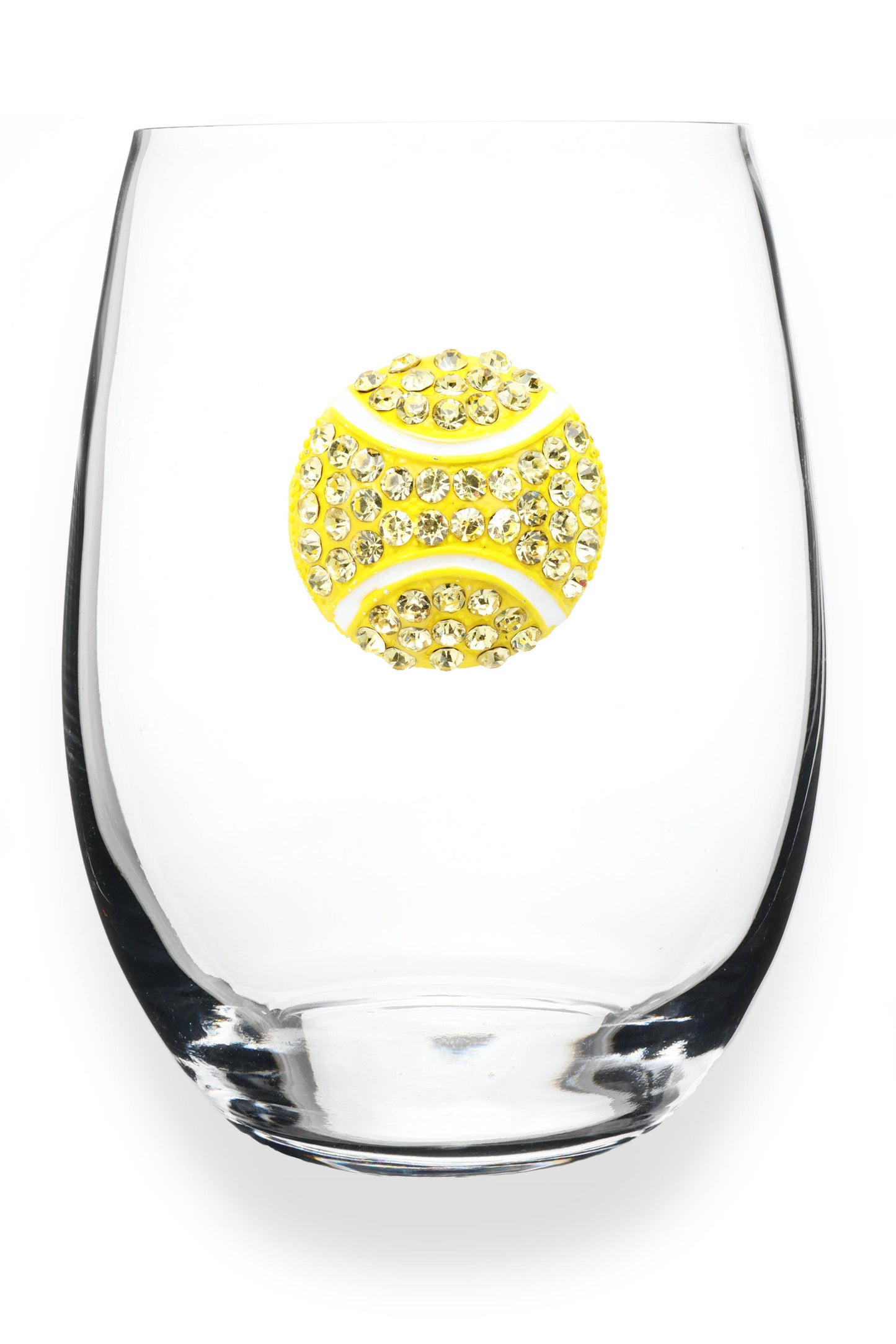 Tennis Ball Jeweled Stemless Wine Glass - The Queens Jewels